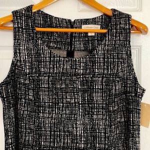 Coldwater Creek- black & white check pointe knit dress, size 14 misses